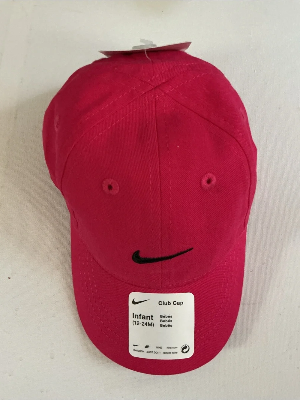 Nike Infant Club Cap - Hot Pink with Black Swoosh